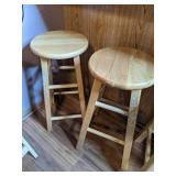 Lot of Four Light Oak Colored Barstools (24.5" tall)