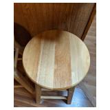 Lot of Four Light Oak Colored Barstools (24.5" tall)