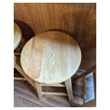 Lot of Four Light Oak Colored Barstools (24.5" tall)