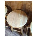 Lot of Four Light Oak Colored Barstools (24.5" tall)