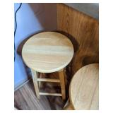 Lot of Four Light Oak Colored Barstools (24.5" tall)
