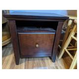 Stunning Walnut Colored End Table with Drawer