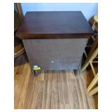 Stunning Walnut Colored End Table with Drawer