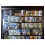 Pair of Shadowboxes with Souvenir Shotglass Collection