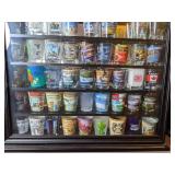 Pair of Shadowboxes with Souvenir Shotglass Collection
