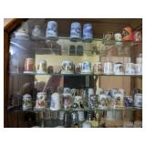 Collectible Thimble and Glass Display Case