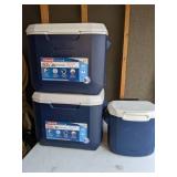 Set of (3) Coleman Coolers