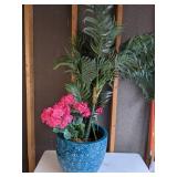 Beautiful Artificial Plant with Turquoise Planter