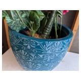 Beautiful Artificial Plant with Turquoise Planter