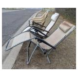 Set of 7 Pieces of Outdoor Seating: Lawn Chairs, Anti Gravity Chairs, and Patio Chairs