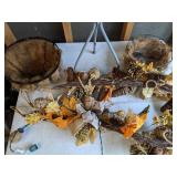 Fall Decor, Plant Stand, and Hanging Baskets