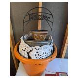 Erdmann Schlegelmilch Suhl Prussia Salt Shaker, Round Wall Clock, Pressure Cooker, Apple Peeler, and Garden Decor/Pots