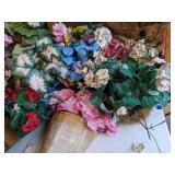 Large Assortment of Faux Plants and Planters