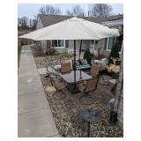 Outdoor Patio Furniture:  Table, 4 Chairs and Umbrella