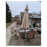 Outdoor Patio Furniture:  Table, 4 Chairs and Umbrella