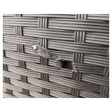 Outdoor Patio Furniture: Loveseat, Two Chairs, Coffee Table/Bench & Throw Pillows