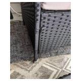 Outdoor Patio Furniture: Loveseat, Two Chairs, Coffee Table/Bench & Throw Pillows