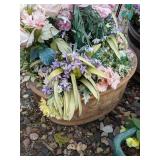 Lot of Four Outdoor Planters with Artificial Floral Arrangements
