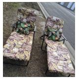 Set of (2) Patio Lounge Chairs with Cushions