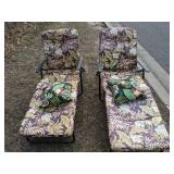 Set of (2) Patio Lounge Chairs with Cushions