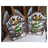 Set of (2) 35" Metal Christmas Fireplace Screens