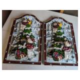 Set of (2) 35" Metal Christmas Fireplace Screens