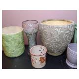 Gorgeous Assortment of 8 Ceramic and Glass Plant Pots/Vases