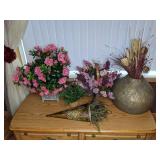 Lot of 5 Artificial Floral Arrangements in Pots/Planters
