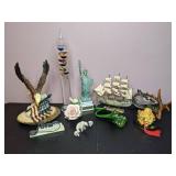 Array of Decorative Figurines: Patriotic, Romantic, Whimsical