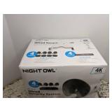 Brand New Night Owl Bluetooth 4 Channel 4K Wired DVR 4 Wired Light Cameras & 1TB HDD