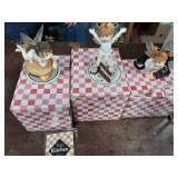 New Mini Glass Curio & 3-Little Kitchen Fairies Figurines