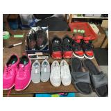 Nike High Tops Size 5-1/2, Under Armour Size 5-1/2, Jog Golf Shoes, Size 8-1/2, Nike Flip Flops Size 14, Sketchers Size 9 Women