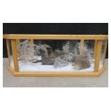GORGEOUS SILVER FOX / 8PT. EUROPEAN GLASS CASE/COFFEE TABLE MOUNT