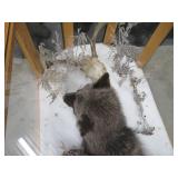 GORGEOUS SILVER FOX / 8PT. EUROPEAN GLASS CASE/COFFEE TABLE MOUNT
