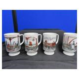 COLONIAL HOMESTEAD BY ROYAL DISHES PLUS VINTAGE COFFEE CUPS