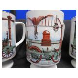 COLONIAL HOMESTEAD BY ROYAL DISHES PLUS VINTAGE COFFEE CUPS