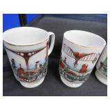 COLONIAL HOMESTEAD BY ROYAL DISHES PLUS VINTAGE COFFEE CUPS