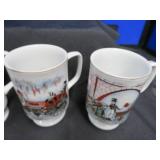 COLONIAL HOMESTEAD BY ROYAL DISHES PLUS VINTAGE COFFEE CUPS