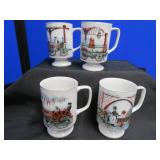 COLONIAL HOMESTEAD BY ROYAL DISHES PLUS VINTAGE COFFEE CUPS