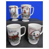 COLONIAL HOMESTEAD BY ROYAL DISHES PLUS VINTAGE COFFEE CUPS