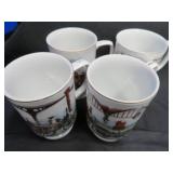 COLONIAL HOMESTEAD BY ROYAL DISHES PLUS VINTAGE COFFEE CUPS