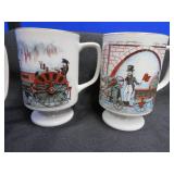 COLONIAL HOMESTEAD BY ROYAL DISHES PLUS VINTAGE COFFEE CUPS
