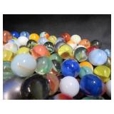 CROWN BAG WITH 3 PLUS POUNDS OF VINTAGE MARBLES