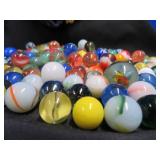CROWN BAG WITH 3 PLUS POUNDS OF VINTAGE MARBLES