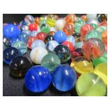 CROWN BAG WITH 3 PLUS POUNDS OF VINTAGE MARBLES