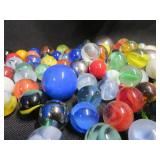 CROWN BAG WITH 3 PLUS POUNDS OF VINTAGE MARBLES