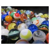 CROWN BAG WITH 3 PLUS POUNDS OF VINTAGE MARBLES