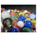 CROWN BAG WITH 3 PLUS POUNDS OF VINTAGE MARBLES