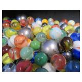CROWN BAG WITH 3 PLUS POUNDS OF VINTAGE MARBLES