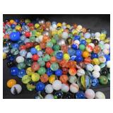 CROWN BAG WITH 3 PLUS POUNDS OF VINTAGE MARBLES